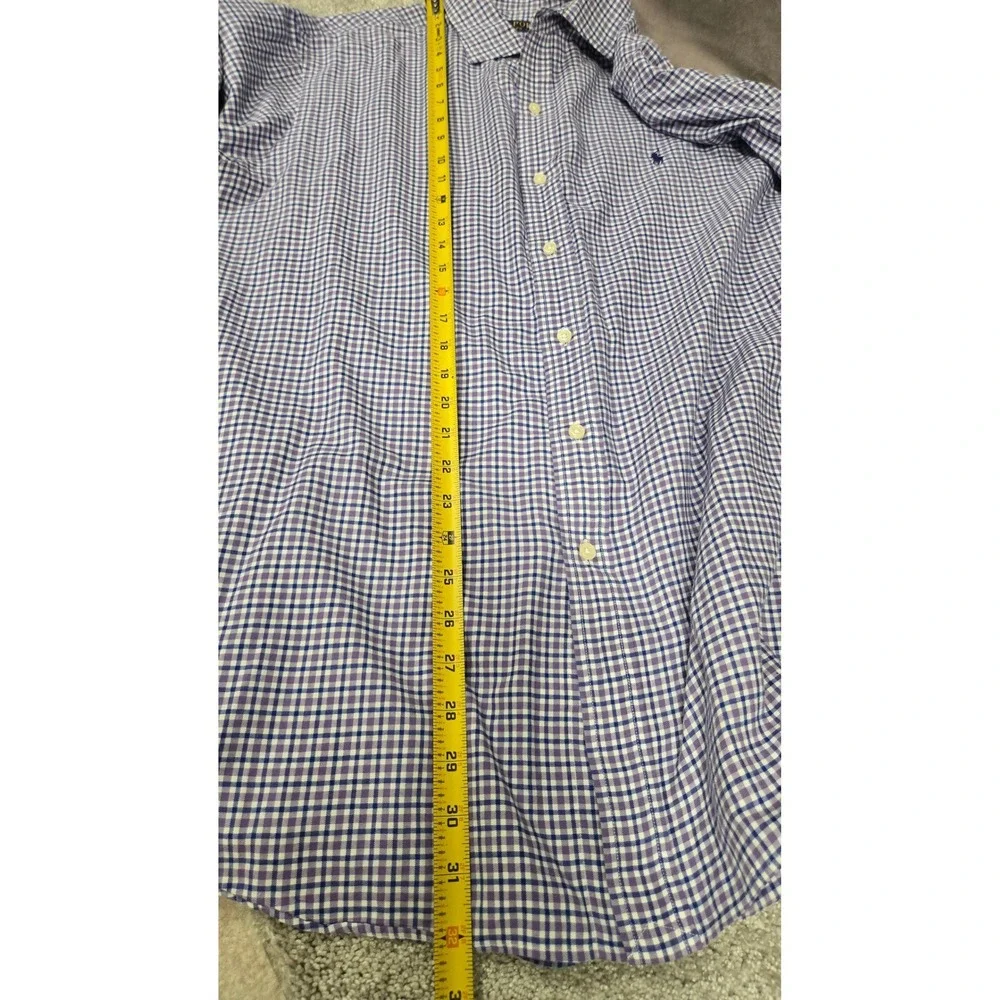 Polo Ralph Lauren Purple Gingham Check Long Sleeve Button Down Shirt Men's XL